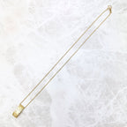 Celine Logo Taku Yellow Gold Necklace 42 cm — view 4