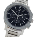 Bvlgari Watch Chronograph Automatic Winding at Stainless Steel Silver Black