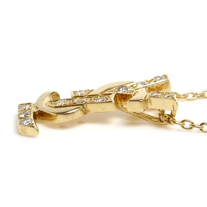 Saint Laurent 18k Yellow Gold Necklace Diamond 40 cm — view 2