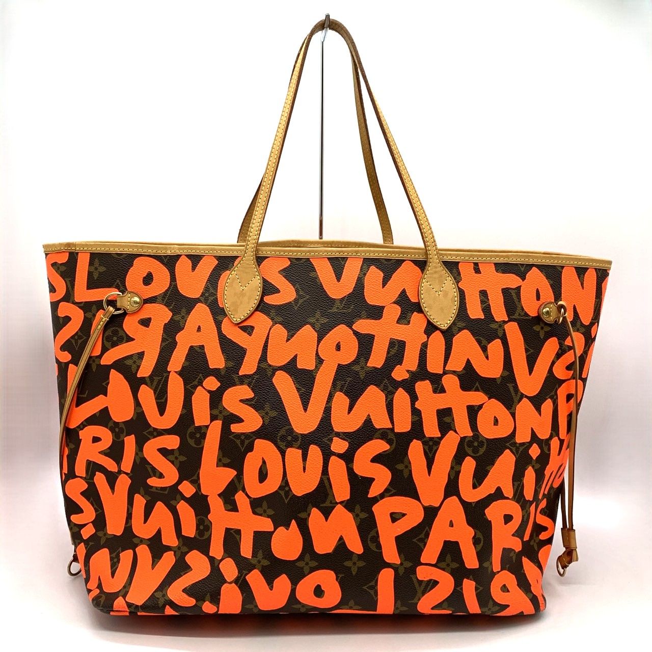 Louis Vuitton Neverfull GM Tote Shoulder Bag Monogram Graffiti Orange