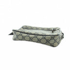 Gucci Sherry Line Shoulder Bag GG Pattern Leather Gray Navy — view 4