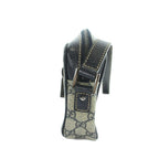 Gucci Sherry Line Shoulder Bag GG Pattern Leather Gray Navy — view 3