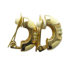 Dior Earrings Clip on Rhinestone Logo Gold — view 2