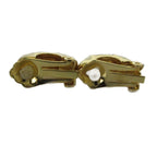 Dior Earrings Clip on Rhinestone Logo Gold — view 3