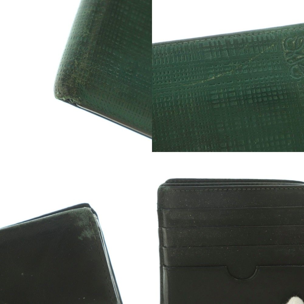 Loewe Bifold Wallet Coin Purse Leather Green — view 9