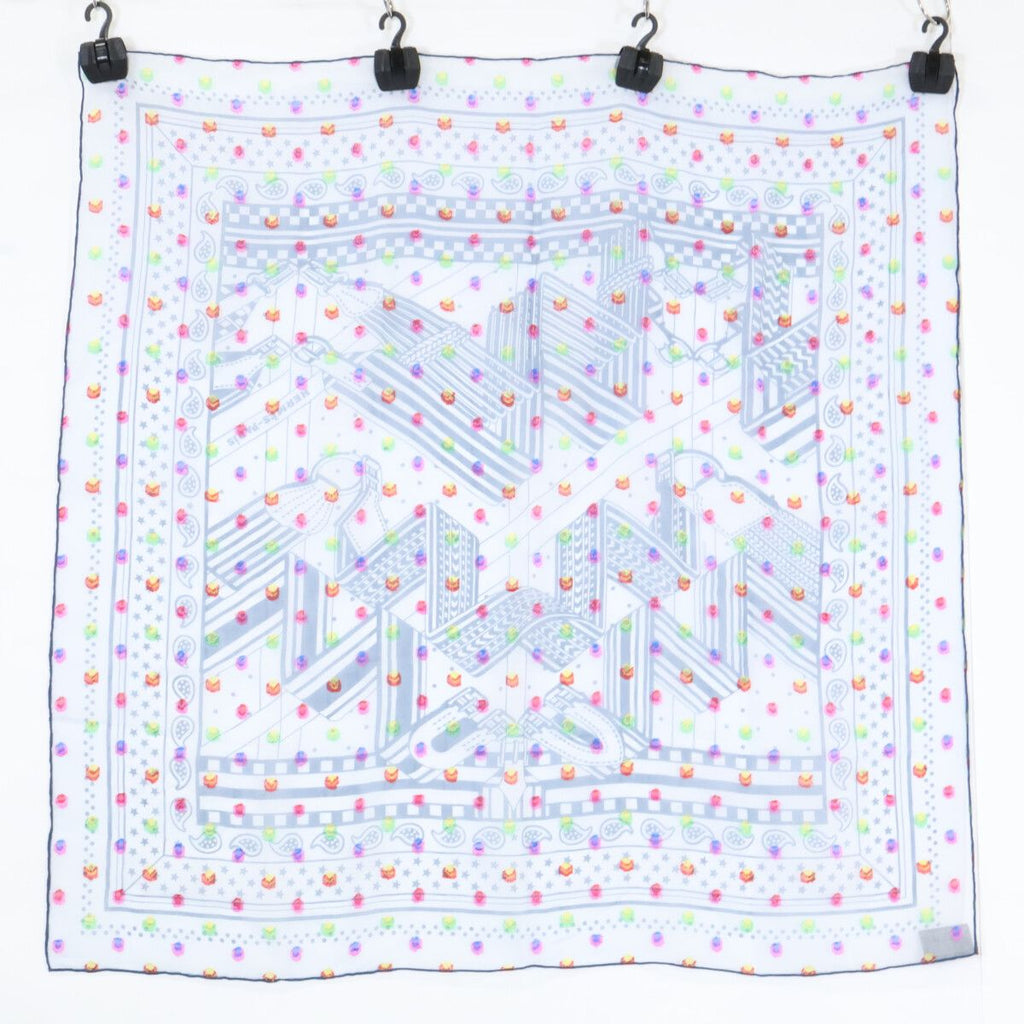 Hermes Sangles en Zigzag Banbana Silk Blend Carre 60 Scarf