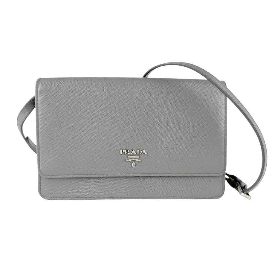 Prada Shoulder Wallet Gray