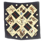Hermes Polo World le Monde du Scarf All Over Pattern Black Carre 40
