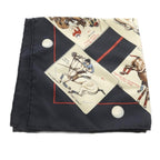 Hermes Polo World le Monde du Scarf All Over Pattern Black Carre 40 — view 3
