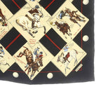 Hermes Polo World le Monde du Scarf All Over Pattern Black Carre 40 — view 4