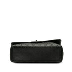 Chanel Quilted CC Logo Chain Shoulder Bag Black Silver Caviar Leather — view 4