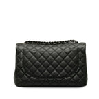 Chanel Quilted CC Logo Chain Shoulder Bag Black Silver Caviar Leather — view 3