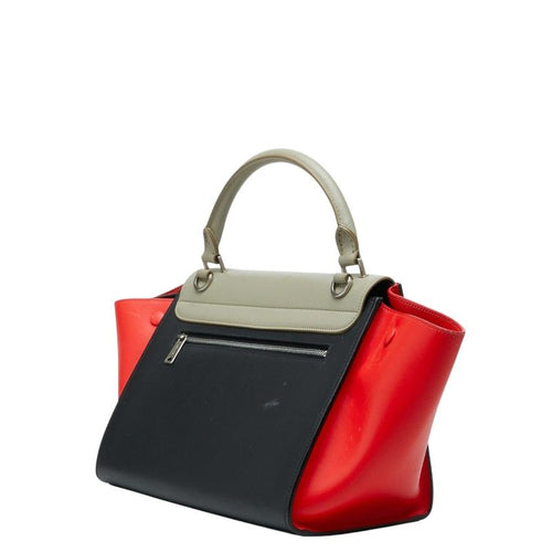 Celine 2-Way Shoulder Bag Beige Red Black Leather — view 2