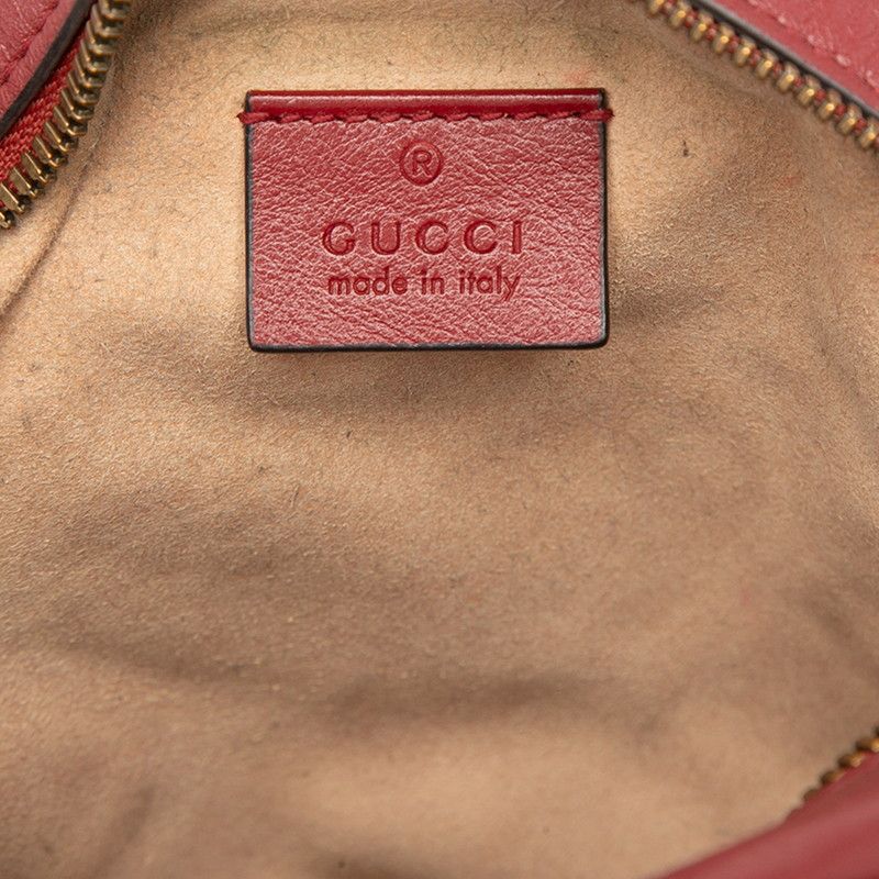 Gucci GG Marmont Quilted Chain Shoulder Bag Red Leather — view 5