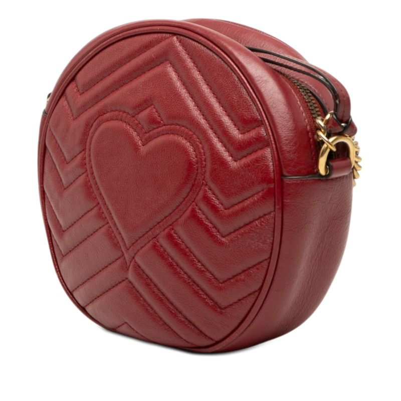 Gucci GG Marmont Quilted Chain Shoulder Bag Red Leather — view 2