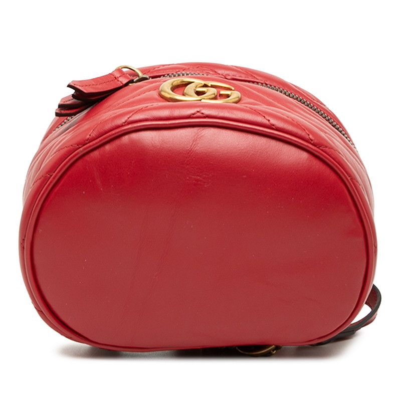 Gucci GG Marmont Quilted Backpack Vanity 2-Way Red Leather — view 3