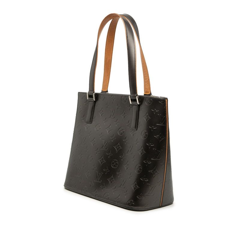Louis Vuitton Monogram Matte Stockton Tote Shoulder Bag Noir Black Leather — view 2