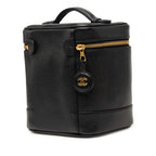 Chanel CC Logo Vanity Bag Handbag Black Caviar Leather — view 2