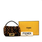 Fendi Zucca Baguette Mini 2-Way Shoulder Bag Brown Shearling Leather — view 7