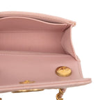 Chanel CC Logo Mini Quilted Crossbody Chain Shoulder Bag Pink Lambskin — view 4