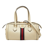 Gucci Ophidia Mini Boston Bag 2-Way Beige Leather