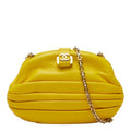 Chanel CC Logo Shoulder Bag Yellow Leather