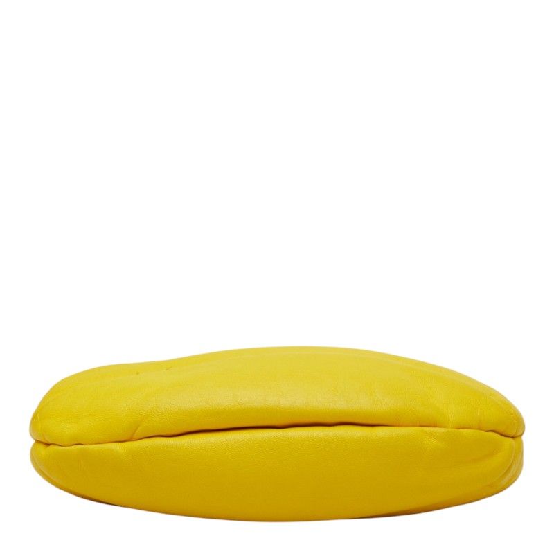 Chanel CC Logo Shoulder Bag Yellow Leather — view 3