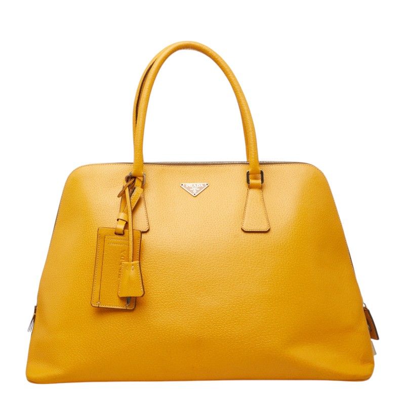 Prada Boston Bag Yellow Leather