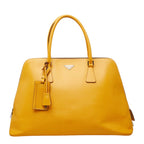 Prada Boston Bag Yellow Leather