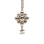 Chanel CC Logo Chain Pendant Silver Metal Rhinestone — view 2