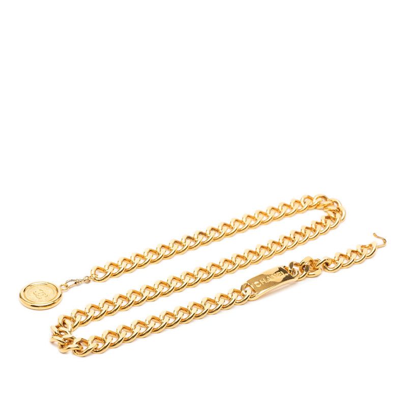 Chanel CC Logo 31 Rue Cambon le Plate Chain Belt Gold Plated
