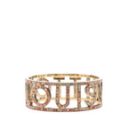 Louis Vuitton Bracelet Milleune Logo Bangle Gold Plated Rhinestone