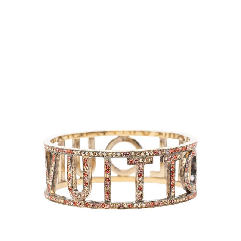 Louis Vuitton Bracelet Milleune Logo Bangle Gold Plated Rhinestone — view 3