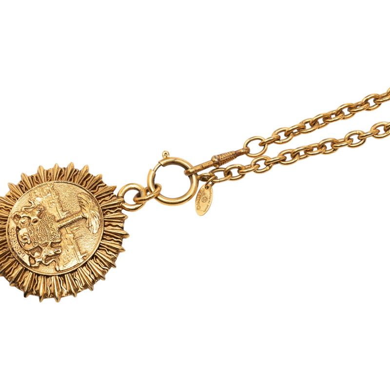 Chanel CC Logo Coin Motif Chain Pendant Gold Plated — view 4