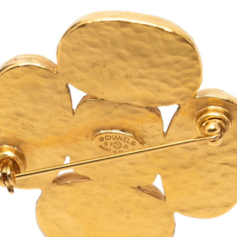 Chanel CC Logo Vintage Brooch 97 Gold Plated — view 3