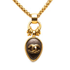 Chanel CC Logo Vintage Chain Pendant 97 Gold Plated