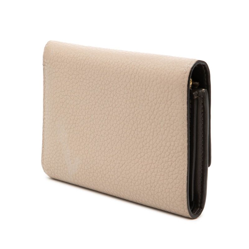 Louis Vuitton Portefeuille Capucines Compact Trifold Wallet Gale Beige Taurillon — view 2