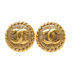 Chanel CC Logo Earrings Gold Plated — view 2