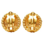 Chanel CC Logo Earrings Gold Plated — view 3