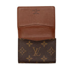 Louis Vuitton Monogram Envelope Carte de Visite Card Case Brown Leather — view 4