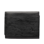 Louis Vuitton Epi Envelope Carte de Visite Card Case Noir Black Leather