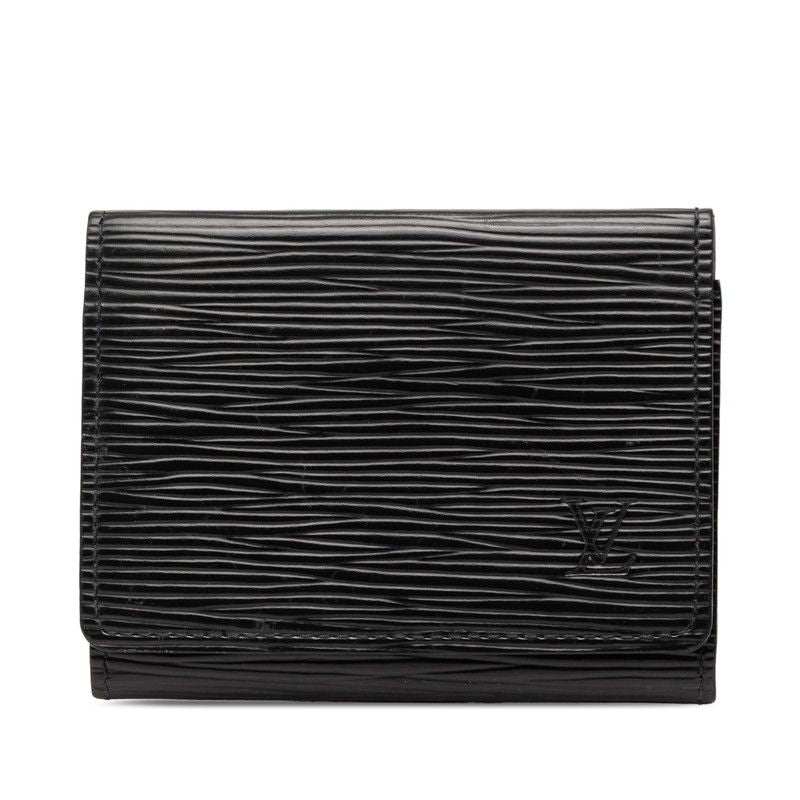 Louis Vuitton Epi Envelope Carte de Visite Card Case Noir Black Leather