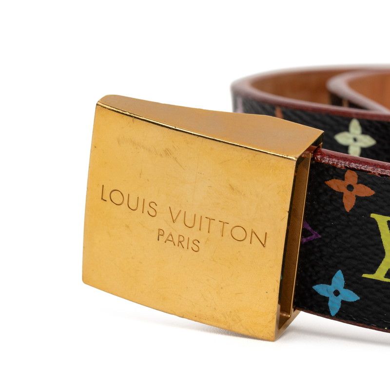 Louis Vuitton Monogram Multicolor Ceinture Carre 80 32 Black Leather 1- Belt — view 4
