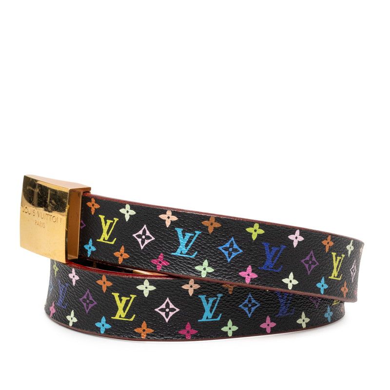 Louis Vuitton Monogram Multicolor Ceinture Carre 80 32 Black Leather 1- Belt — view 2