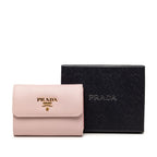Prada Trifold Wallet Pink Saffiano Leather — view 8