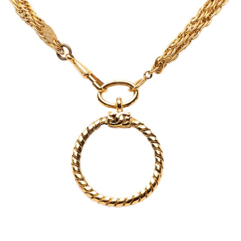 Chanel Vintage Loupe Necklace Double Strand Gold Plated — view 3