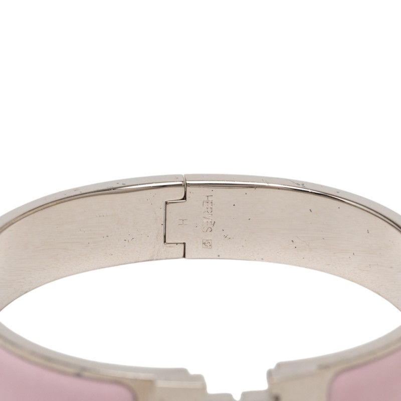 Hermes Click PM Bracelet Silver Pink Metal Enamel — view 5