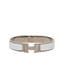 Hermes Click PM Bracelet Silver White Metal Enamel
