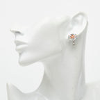 Dior Logo Star Motif Earrings Silver Orange Metal — view 4