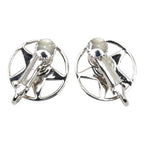 Dior Logo Star Motif Earrings Silver Orange Metal — view 3